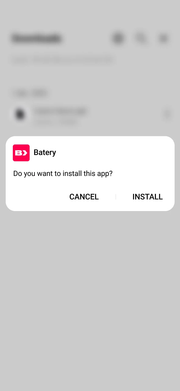 Follow the instructions to install the Batery app.