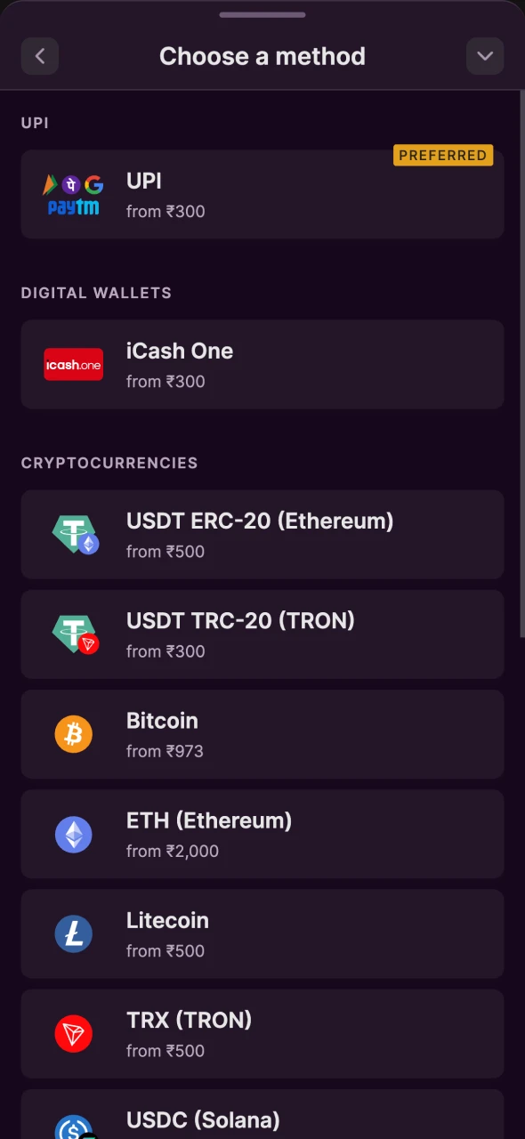 Choose the top-up option that you prefer at Batery.