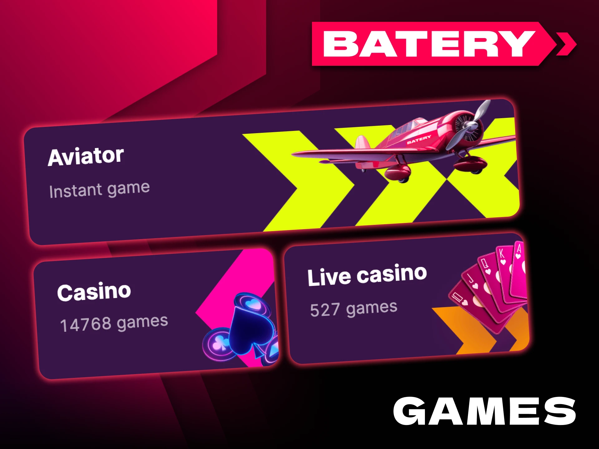 Download Batery app and enjoy the full library of games.