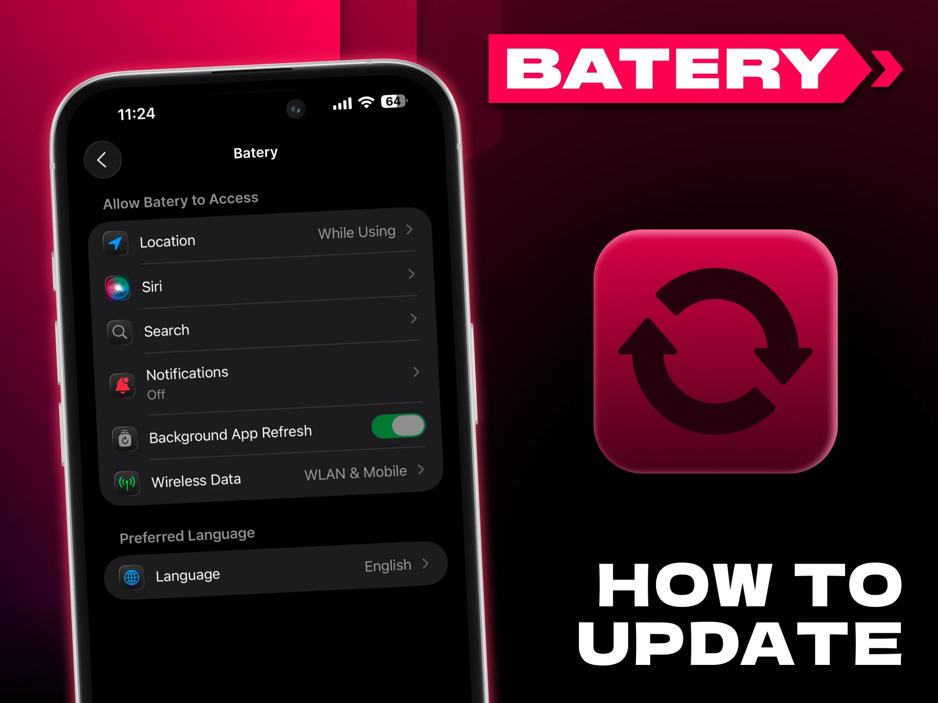 The Batery betting app updates automatically.