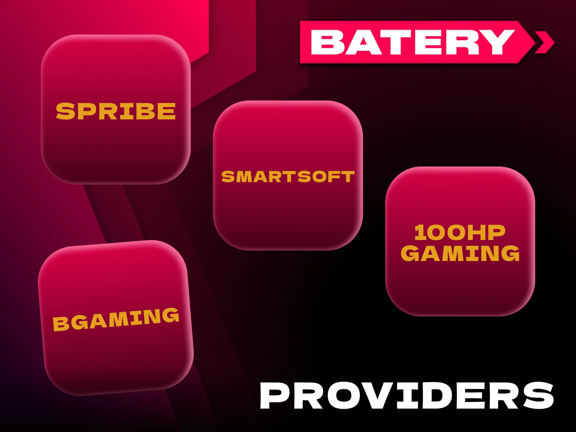 Batery partners with leading providers of high-quality crash games.