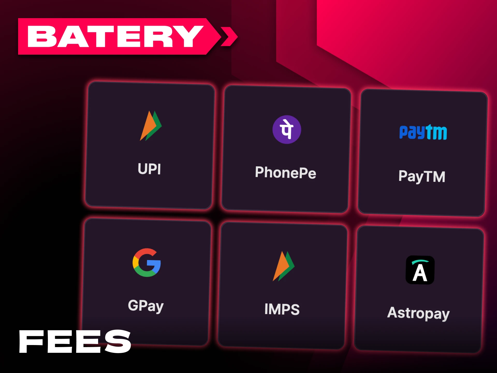 Batery platform does not charge any fees for deposits.