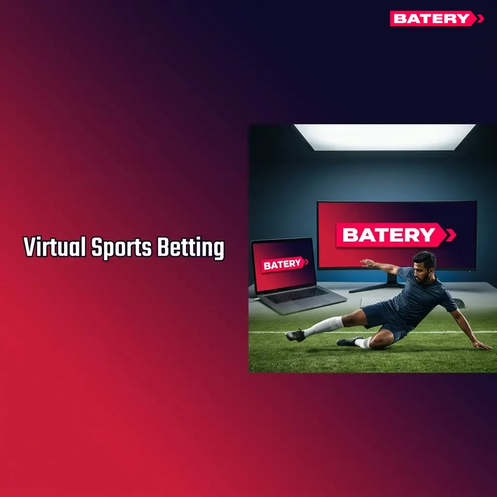Virtual sports betting on Batery showing cricket, football, horse racing and basketball simulations for Indian players