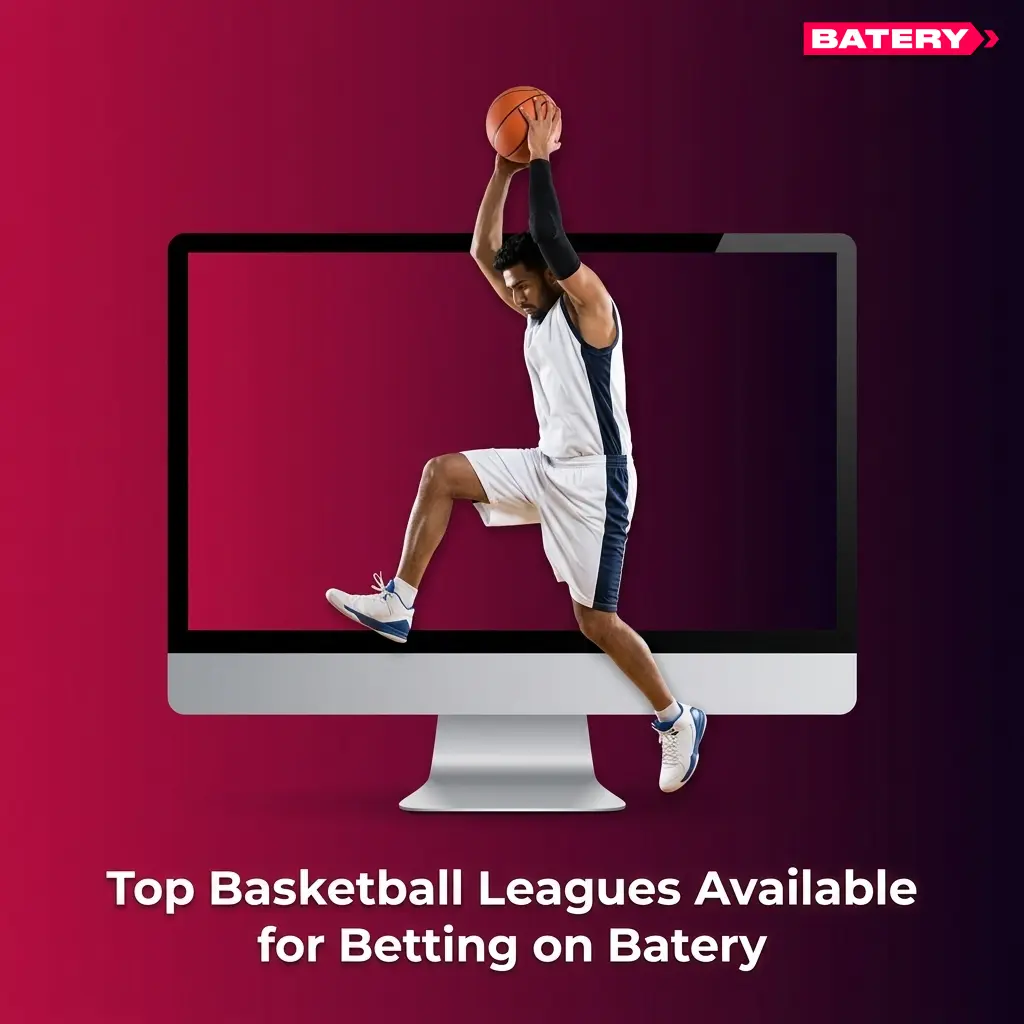 Top basketball leagues for betting on Batery including NBA, EuroLeague, FIBA, NCAA, ACB, and NBL